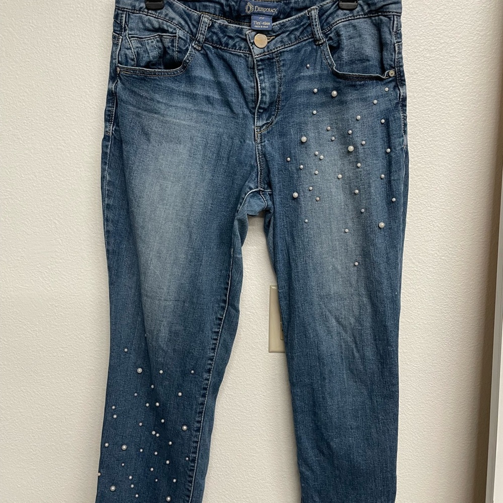 Democracy Women's Denim with Pearl Accents
